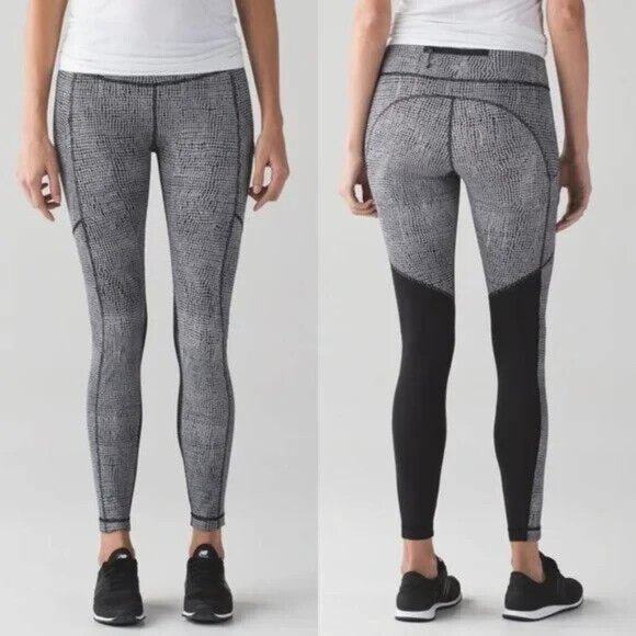 Lululemon Speed Tight V Fall Net Crop Leggings 2 Athletic Running Gym Workout - Picture 1 of 13